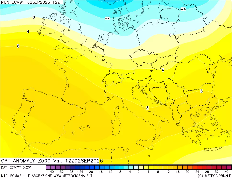 mappa 500 hPa GPT Anomaly vs Cli.No 1981-2010