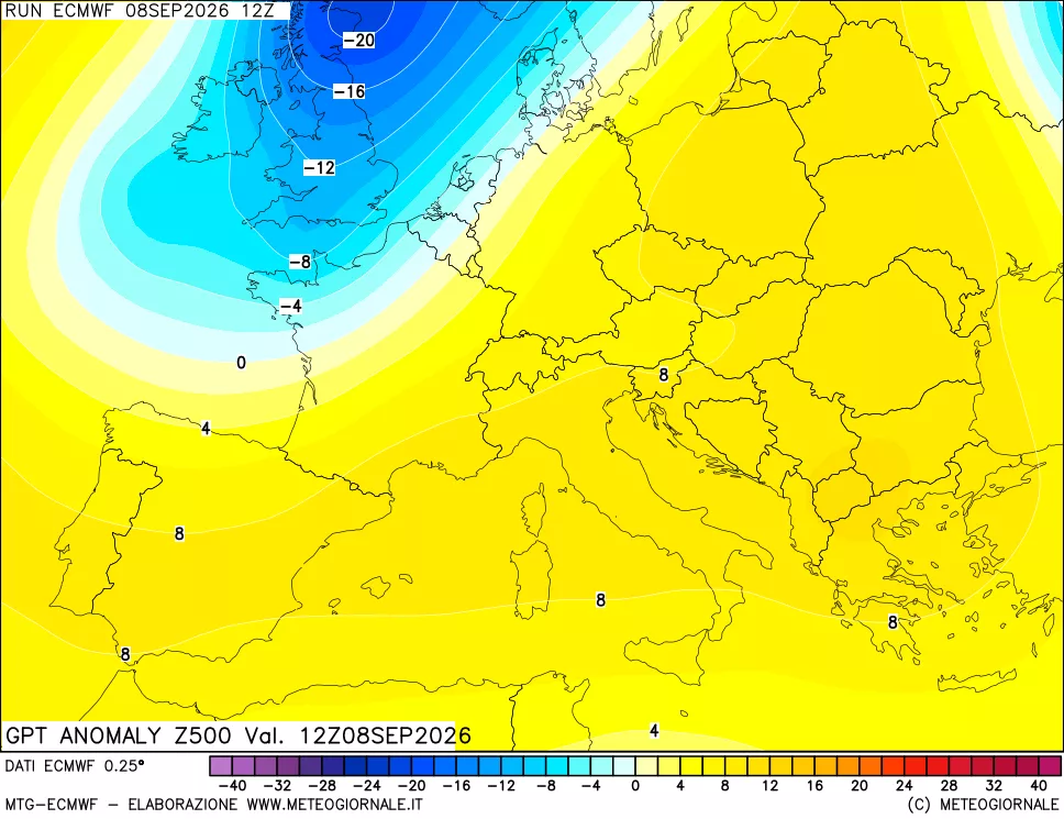 mappa 500 hPa GPT Anomaly vs Cli.No 1981-2010