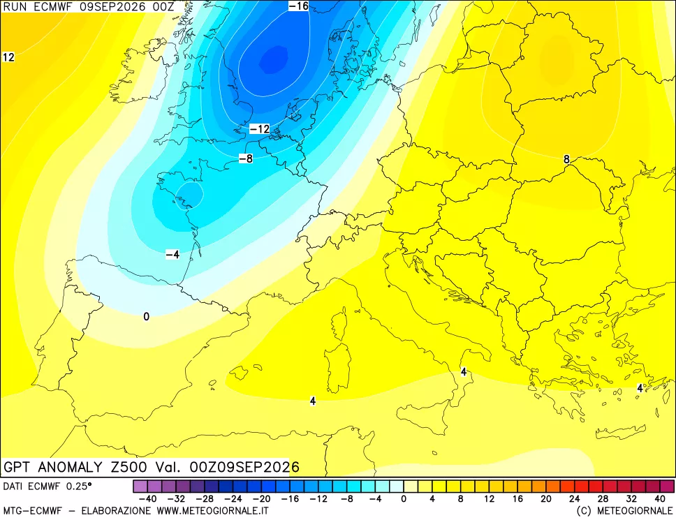 mappa 500 hPa GPT Anomaly vs Cli.No 1981-2010