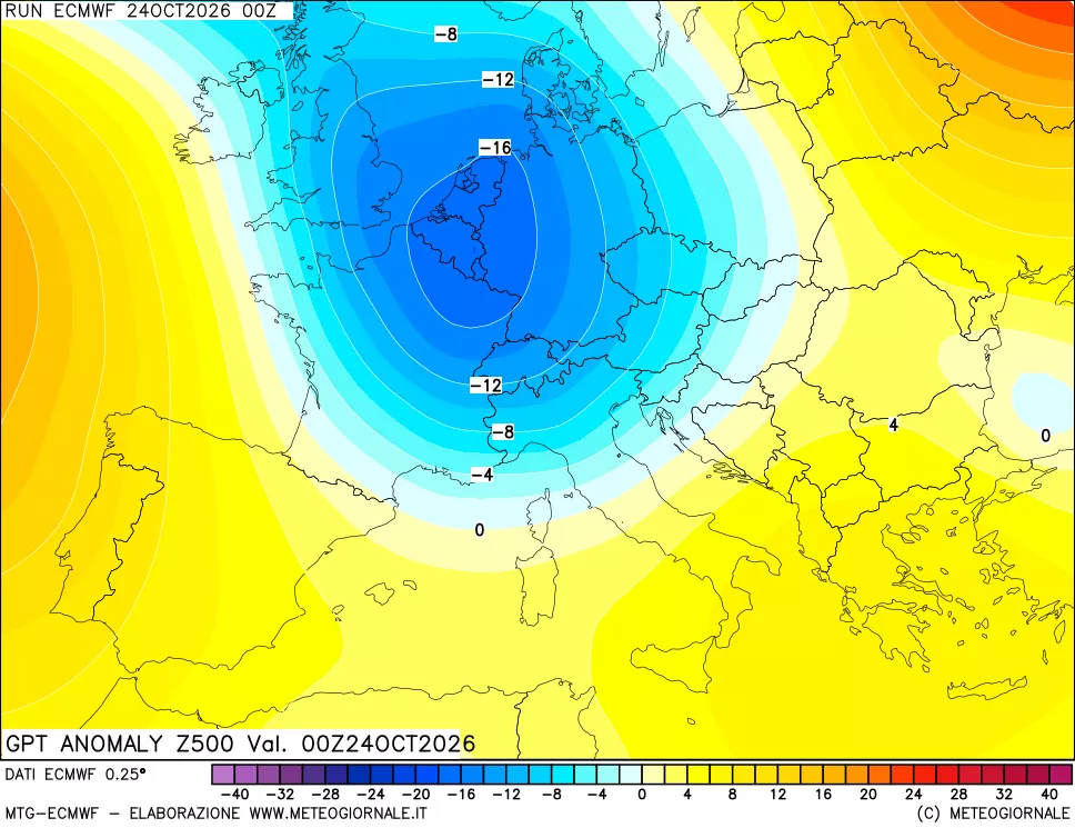 mappa 500 hPa GPT Anomaly vs Cli.No 1981-2010
