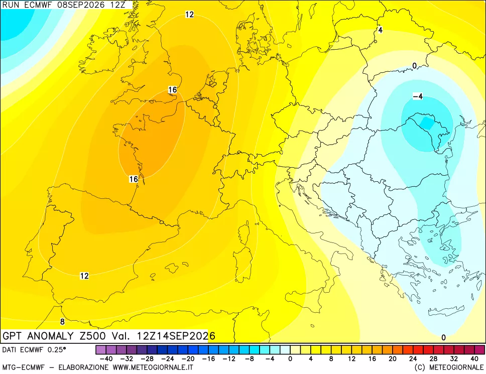 mappa 500 hPa GPT Anomaly vs Cli.No 1981-2010