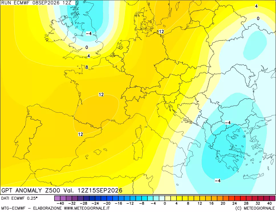 mappa 500 hPa GPT Anomaly vs Cli.No 1981-2010