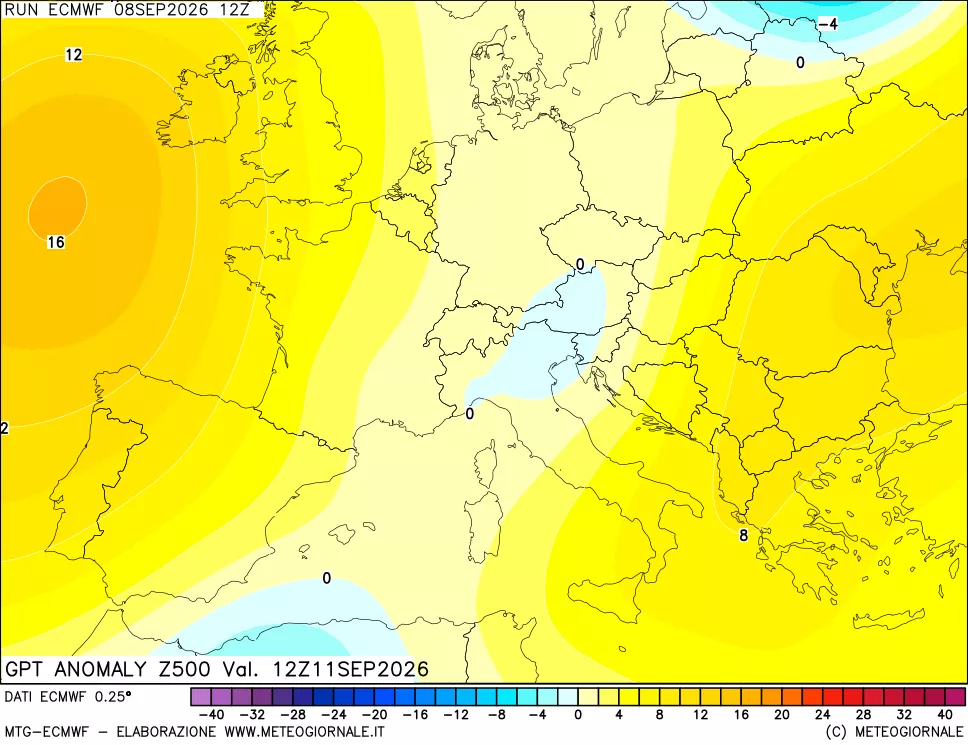 mappa 500 hPa GPT Anomaly vs Cli.No 1981-2010