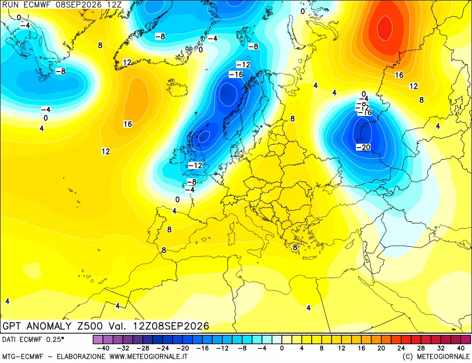mappa 500 hPa GPT Anomaly vs Cli.No 1981-2010
