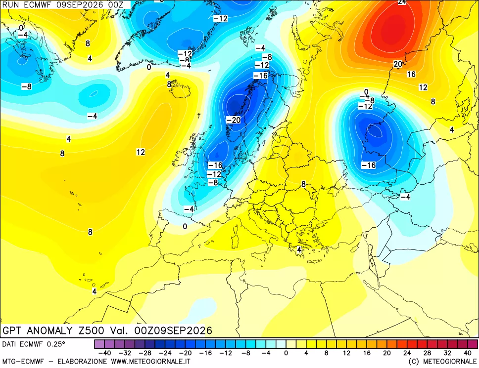 mappa 500 hPa GPT Anomaly vs Cli.No 1981-2010