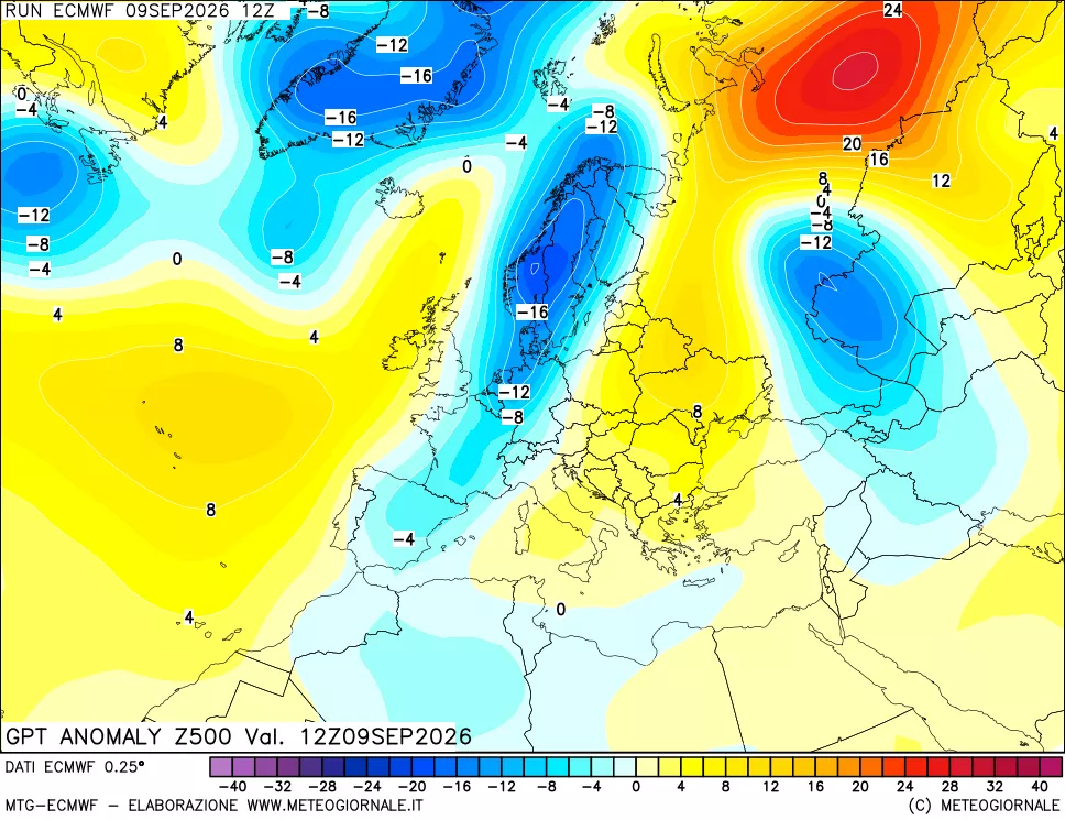 mappa 500 hPa GPT Anomaly vs Cli.No 1981-2010