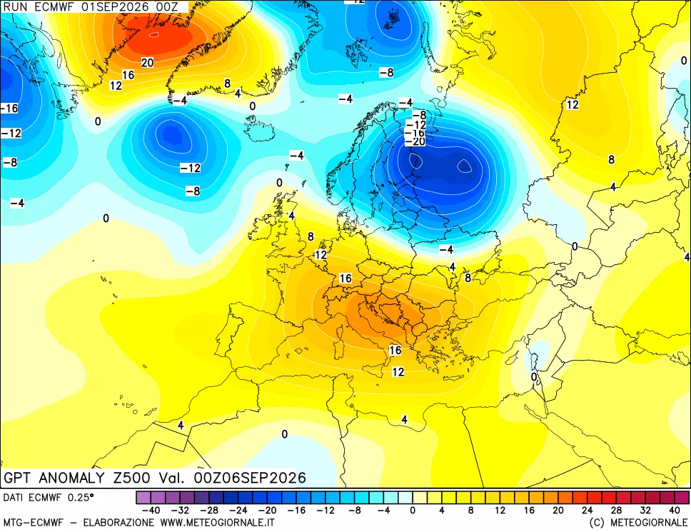 mappa 500 hPa GPT Anomaly vs Cli.No 1981-2010