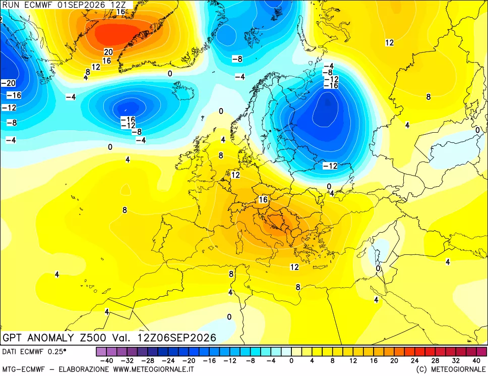 mappa 500 hPa GPT Anomaly vs Cli.No 1981-2010