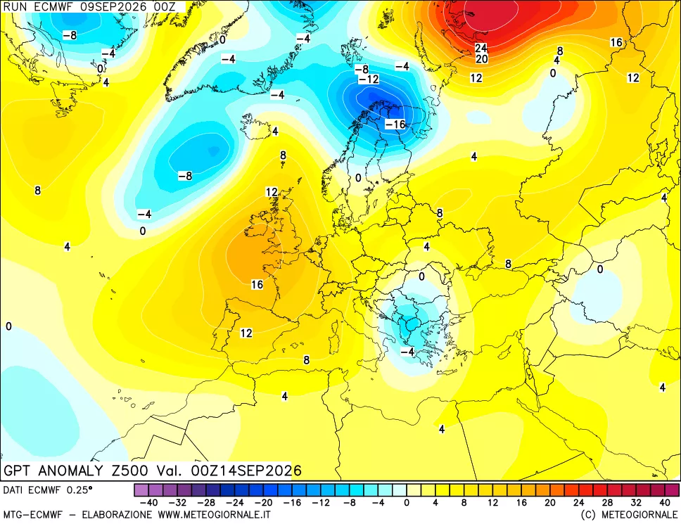 mappa 500 hPa GPT Anomaly vs Cli.No 1981-2010