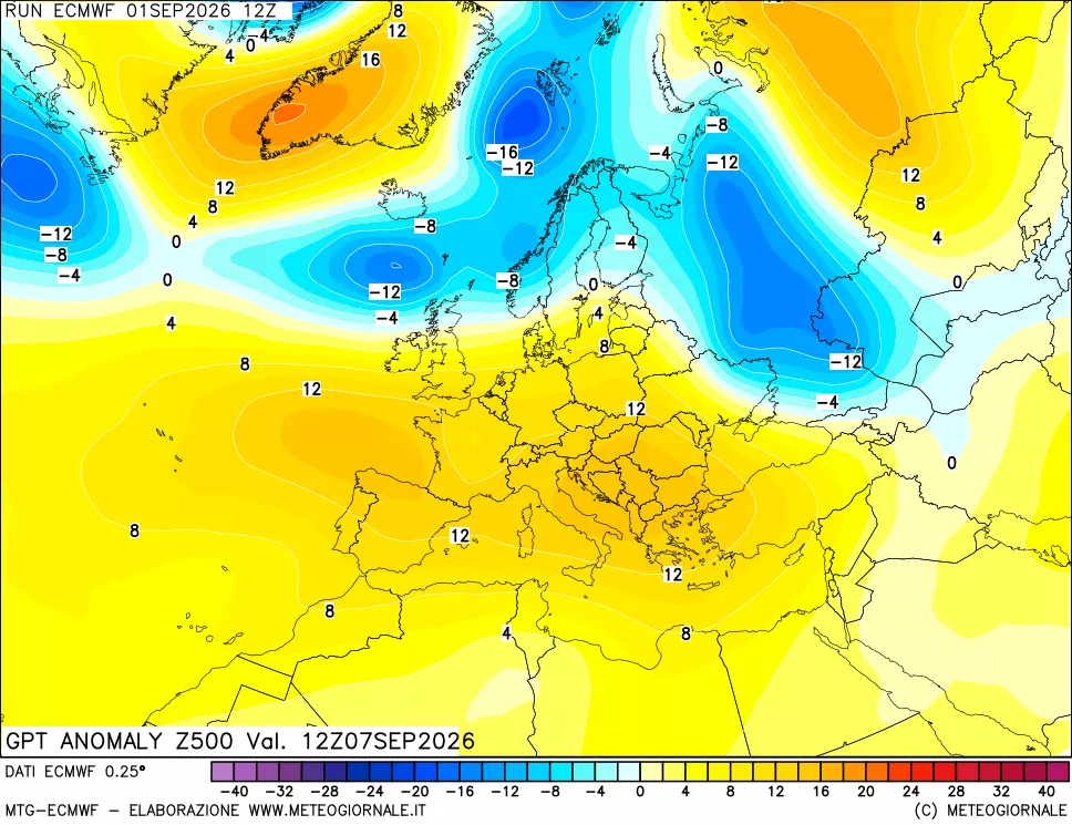 mappa 500 hPa GPT Anomaly vs Cli.No 1981-2010