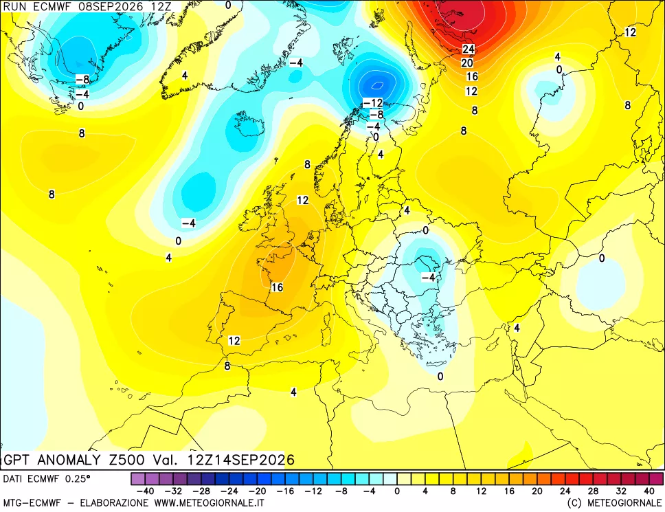 mappa 500 hPa GPT Anomaly vs Cli.No 1981-2010