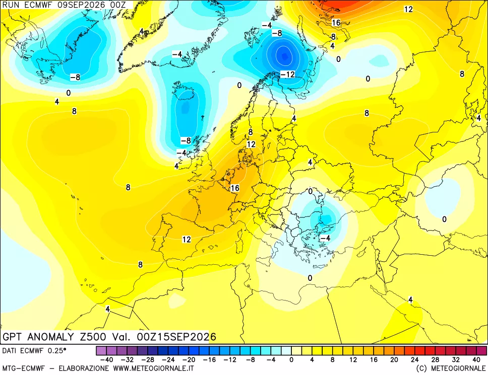mappa 500 hPa GPT Anomaly vs Cli.No 1981-2010