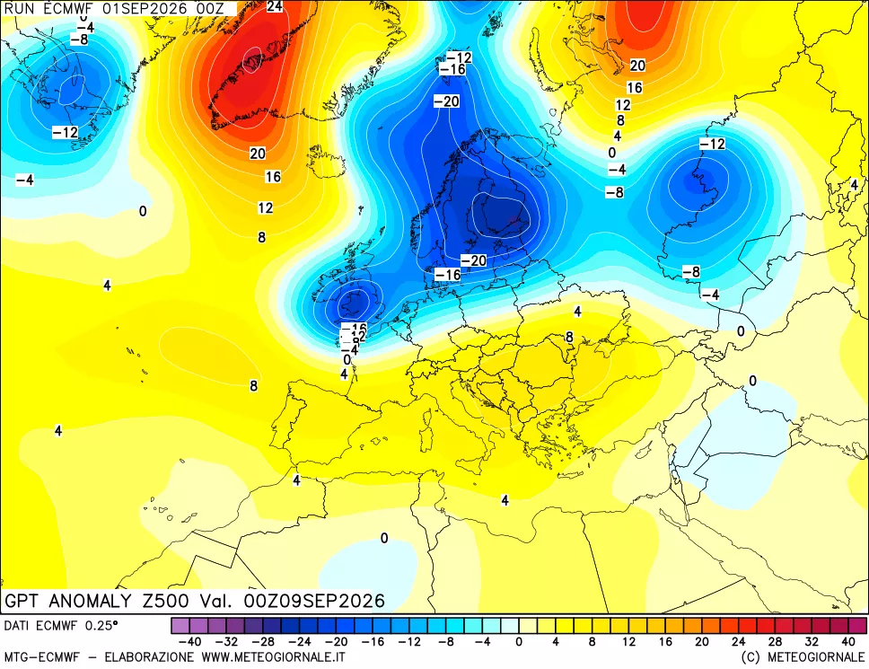 mappa 500 hPa GPT Anomaly vs Cli.No 1981-2010