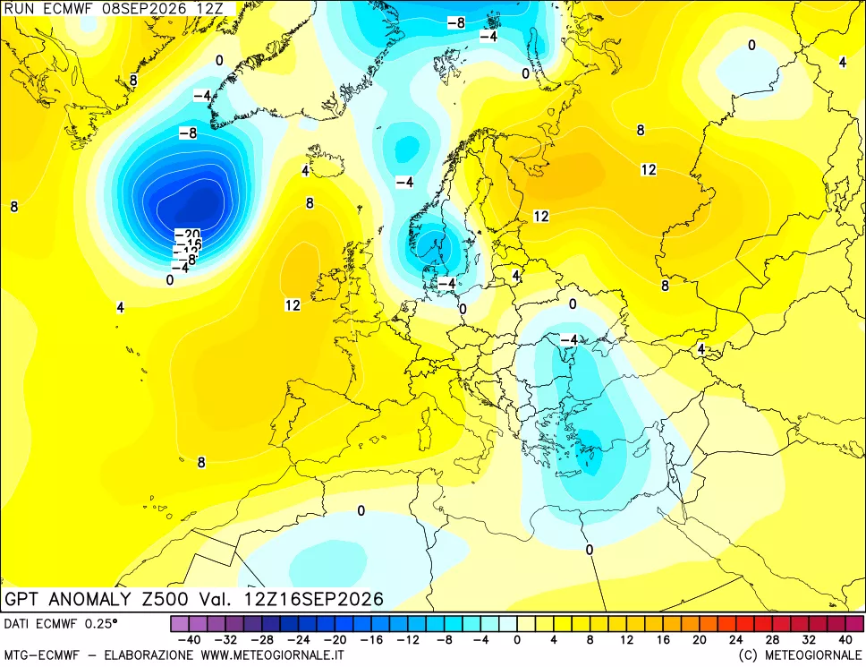 mappa 500 hPa GPT Anomaly vs Cli.No 1981-2010