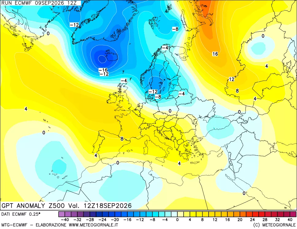 mappa 500 hPa GPT Anomaly vs Cli.No 1981-2010