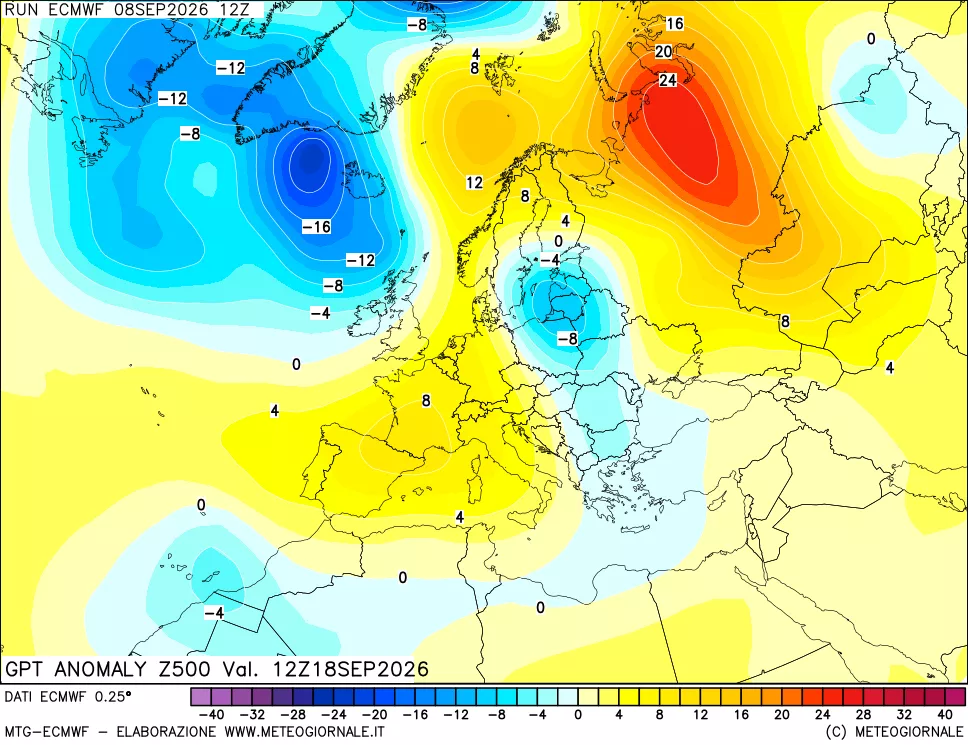 mappa 500 hPa GPT Anomaly vs Cli.No 1981-2010