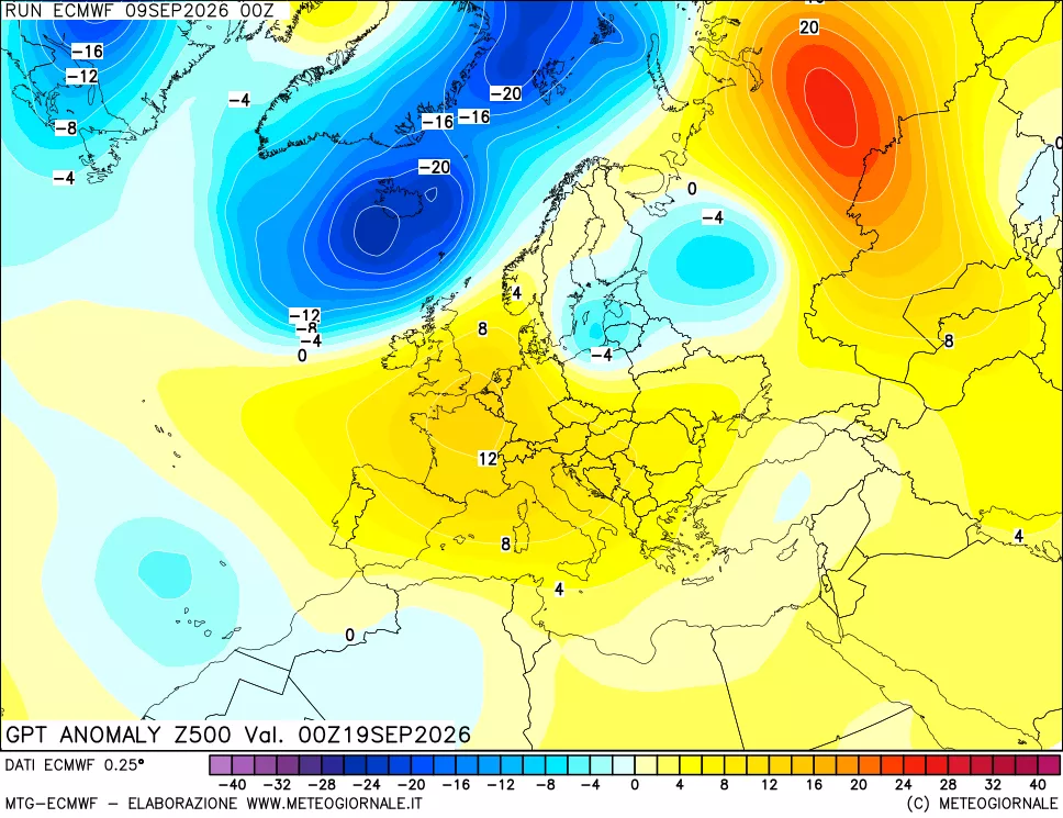 mappa 500 hPa GPT Anomaly vs Cli.No 1981-2010
