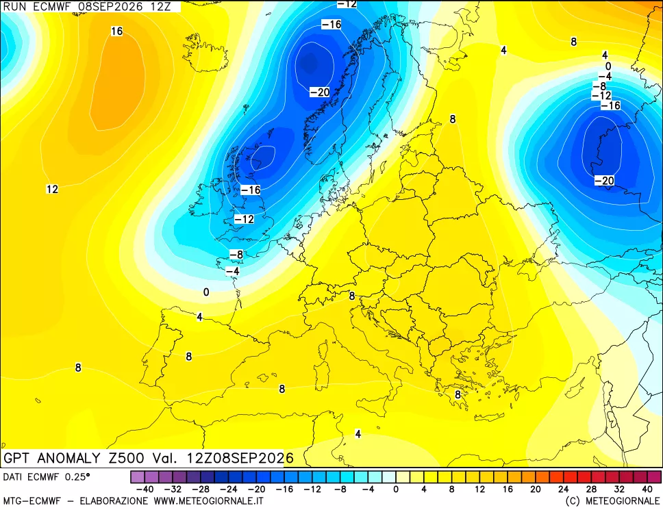 mappa 500 hPa GPT Anomaly vs Cli.No 1981-2010