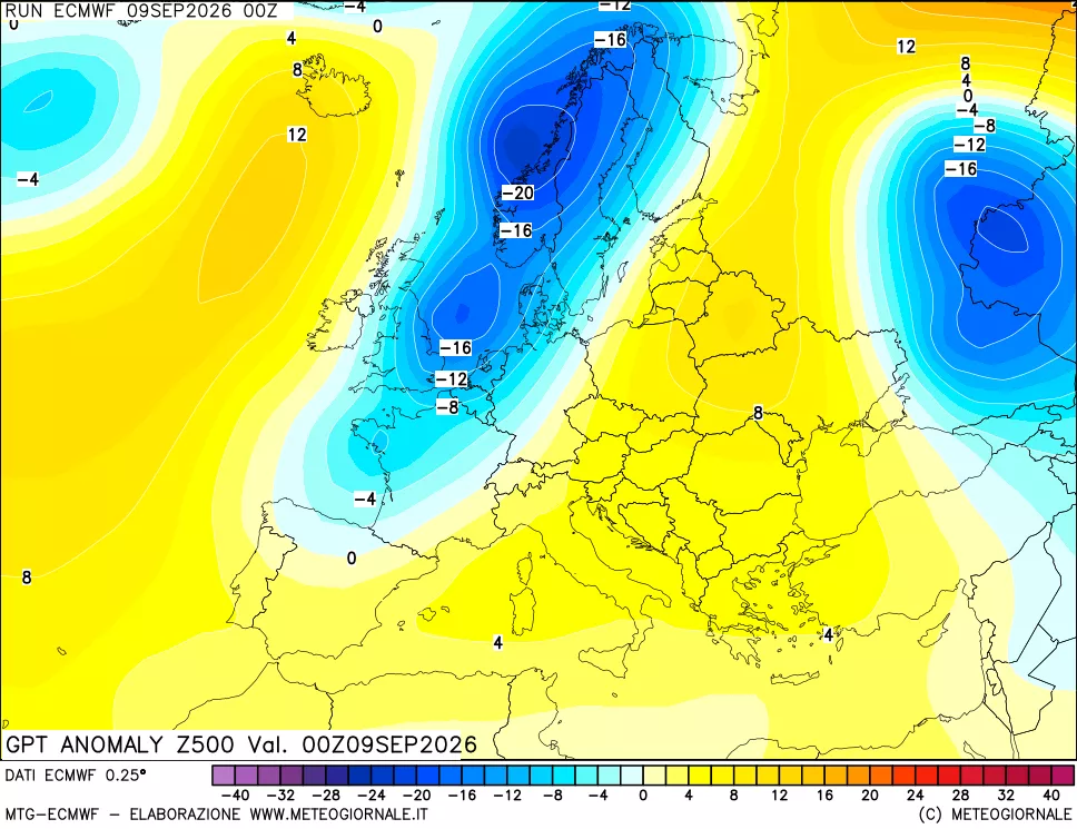 mappa 500 hPa GPT Anomaly vs Cli.No 1981-2010