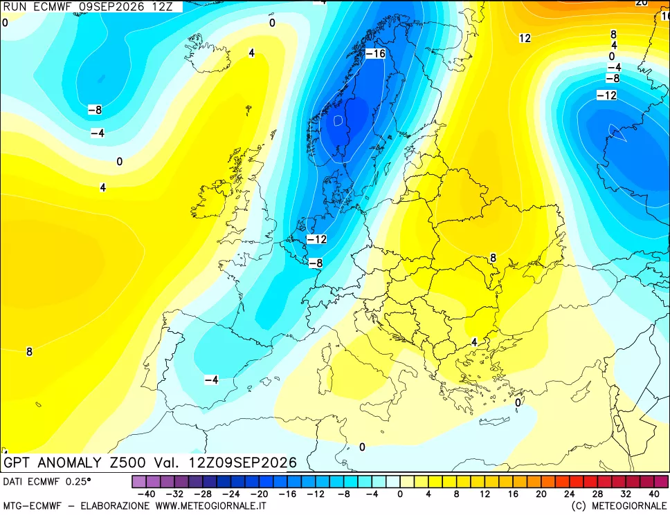 mappa 500 hPa GPT Anomaly vs Cli.No 1981-2010