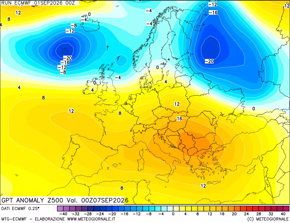 mappa 500 hPa GPT Anomaly vs Cli.No 1981-2010