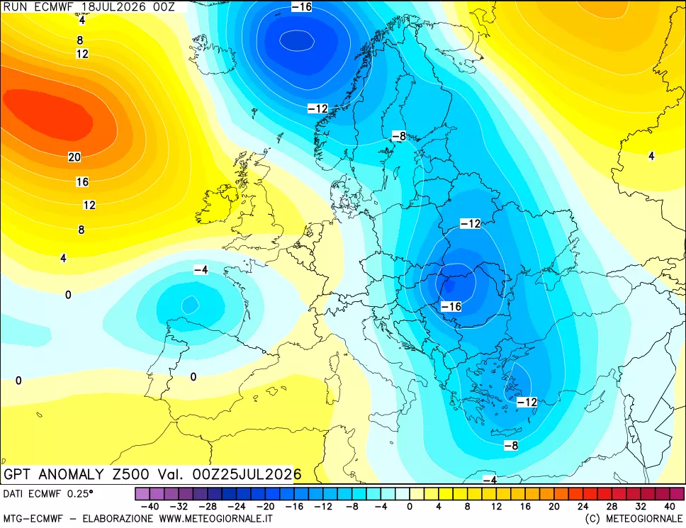 mappa 500 hPa GPT Anomaly vs Cli.No 1981-2010