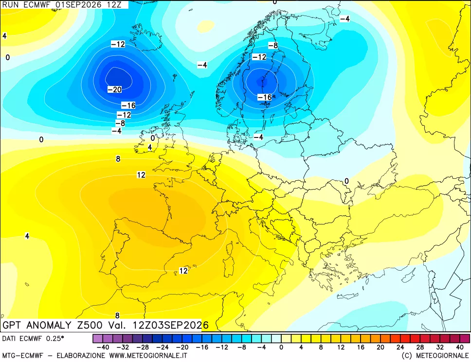 mappa 500 hPa GPT Anomaly vs Cli.No 1981-2010