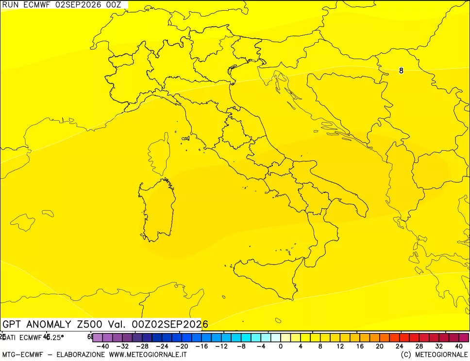 mappa 500 hPa GPT Anomaly vs Cli.No 1981-2010