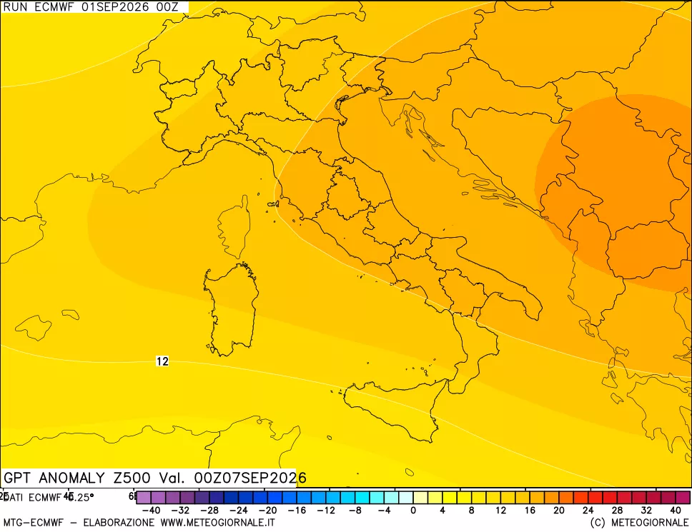 mappa 500 hPa GPT Anomaly vs Cli.No 1981-2010