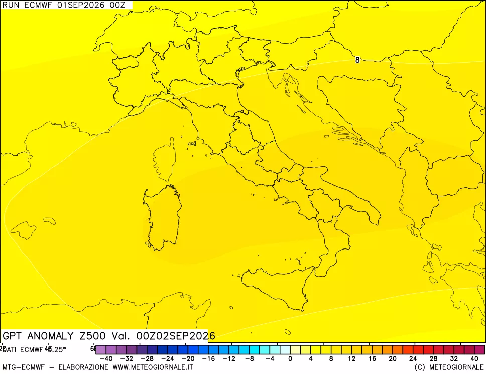 mappa 500 hPa GPT Anomaly vs Cli.No 1981-2010
