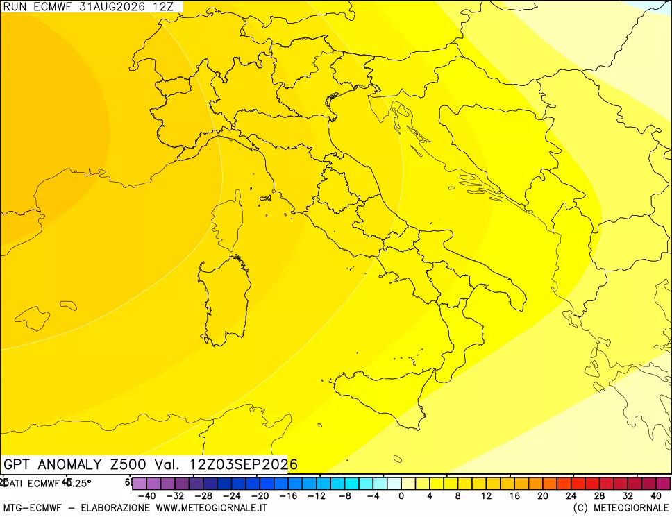 mappa 500 hPa GPT Anomaly vs Cli.No 1981-2010