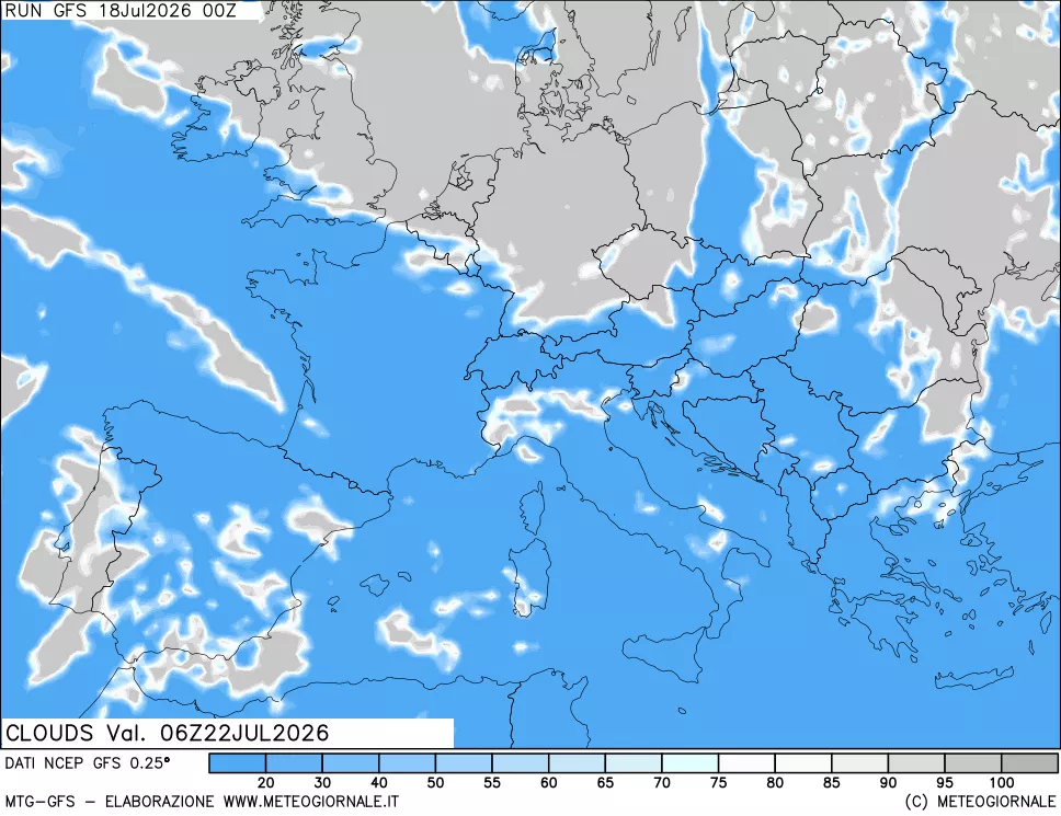 mappa Nuvolosità totale