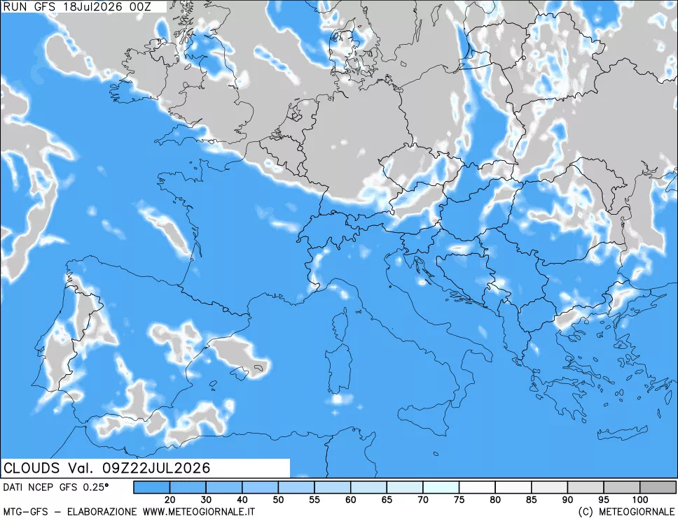 mappa Nuvolosità totale