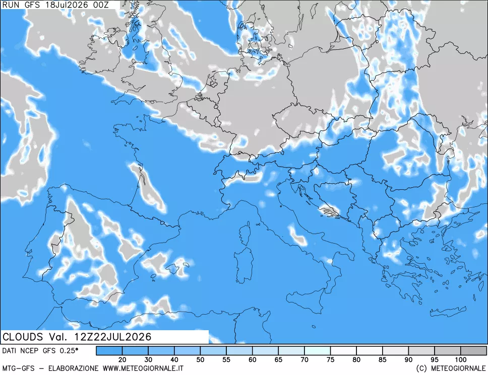 mappa Nuvolosità totale