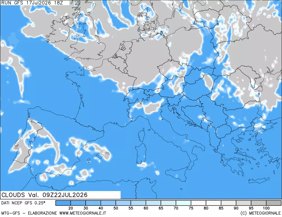 mappa Nuvolosità totale