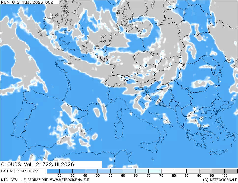 mappa Nuvolosità totale