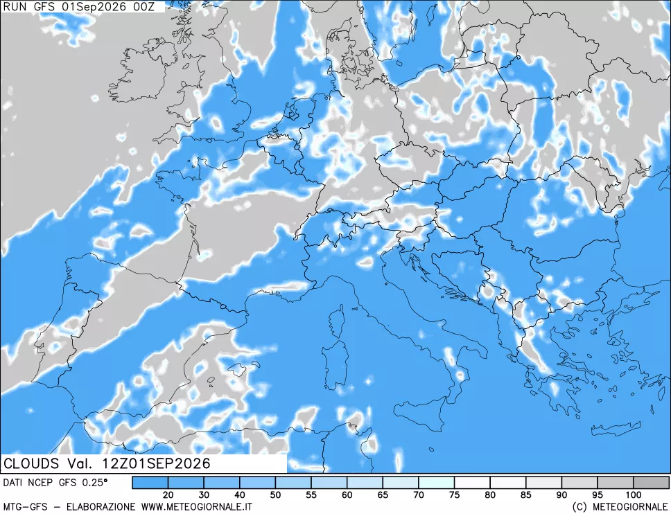 mappa Nuvolosità totale