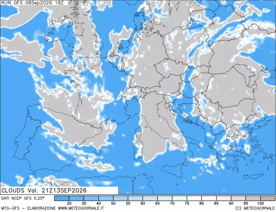 mappa Nuvolosità totale