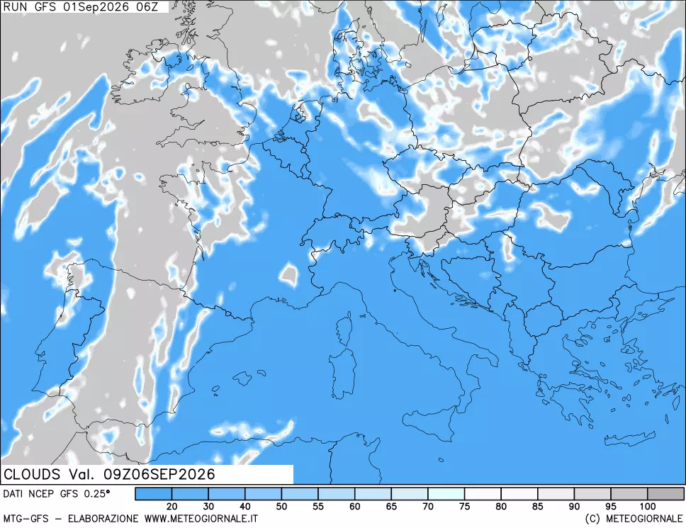 mappa Nuvolosità totale