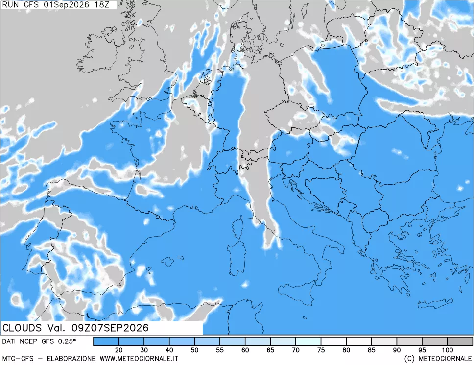 mappa Nuvolosità totale