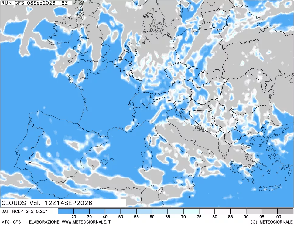 mappa Nuvolosità totale