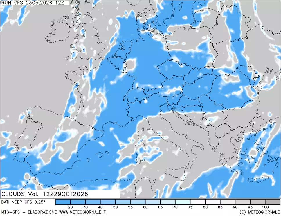 mappa Nuvolosità totale