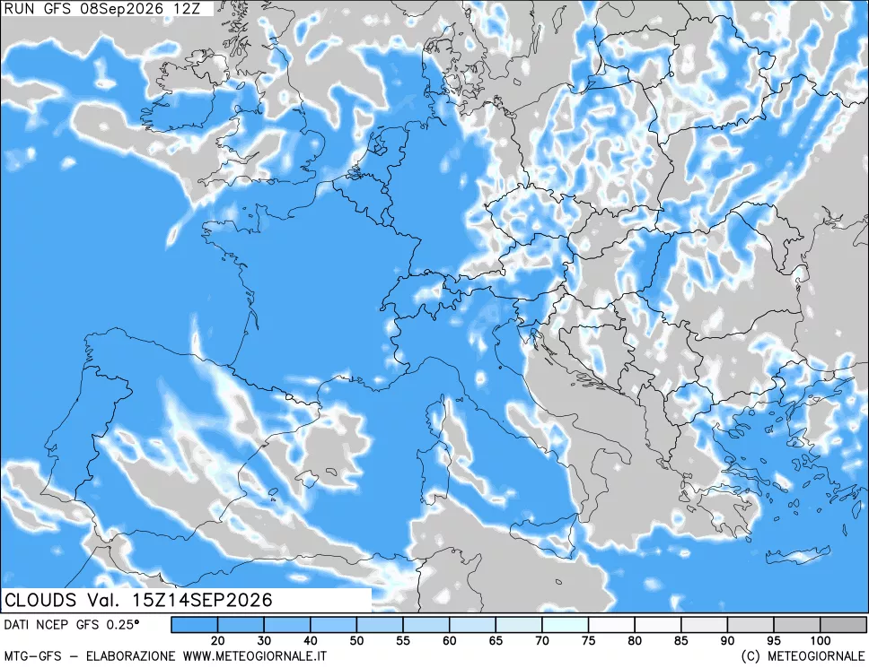 mappa Nuvolosità totale