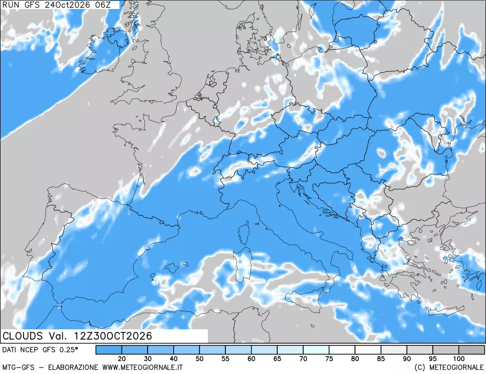 mappa Nuvolosità totale