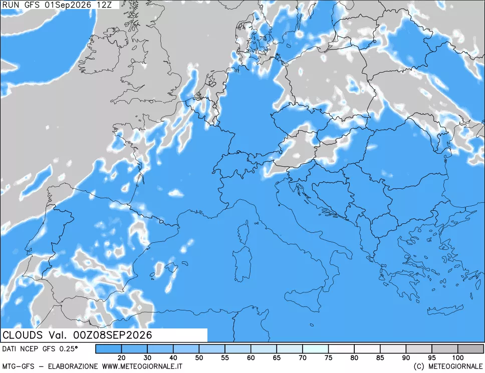 mappa Nuvolosità totale
