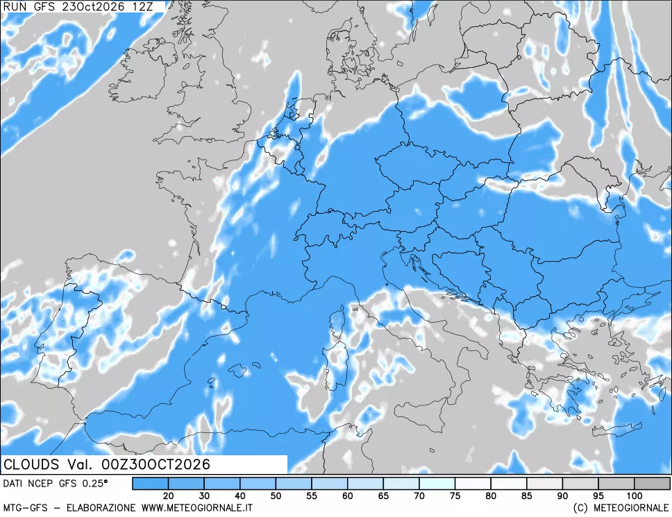 mappa Nuvolosità totale