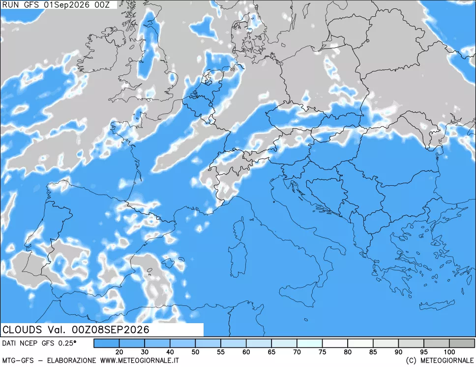 mappa Nuvolosità totale