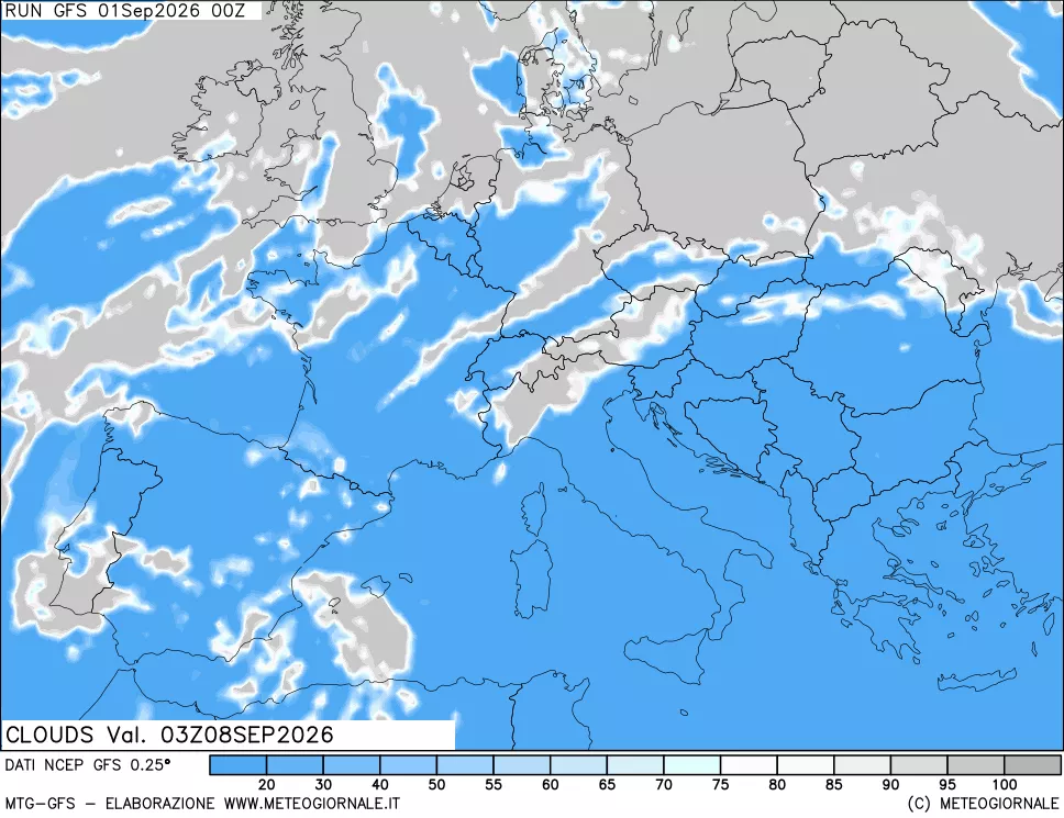 mappa Nuvolosità totale
