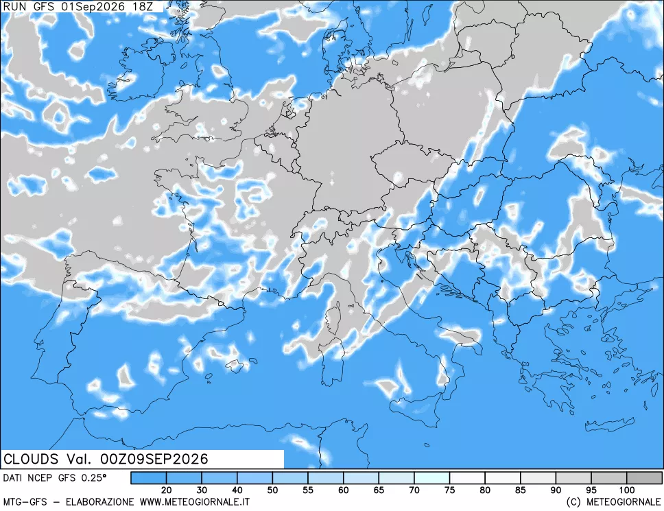 mappa Nuvolosità totale