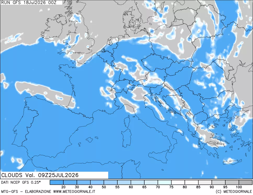 mappa Nuvolosità totale